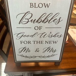 Bubble exit wedding sign